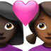 👩🏿‍❤️‍👩🏾 couple with heart: woman, woman, dark skin tone, medium-dark skin tone display on Apple